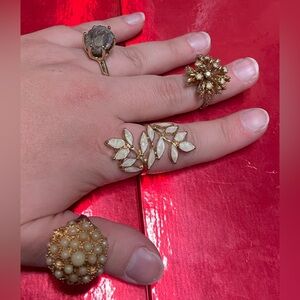 Costume Jewelry Gold Toned Ring Lot